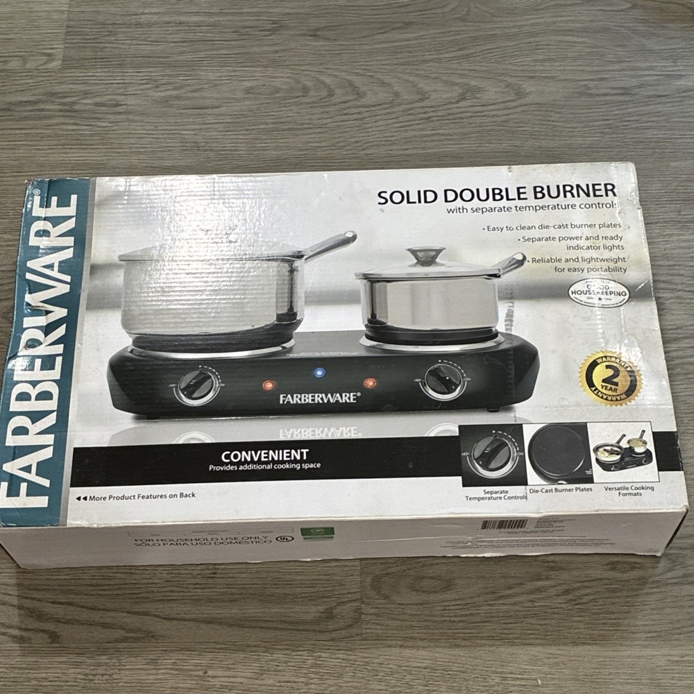 Farberware HP202-D11 1500W Double Burner Electric Cooktop - Black
